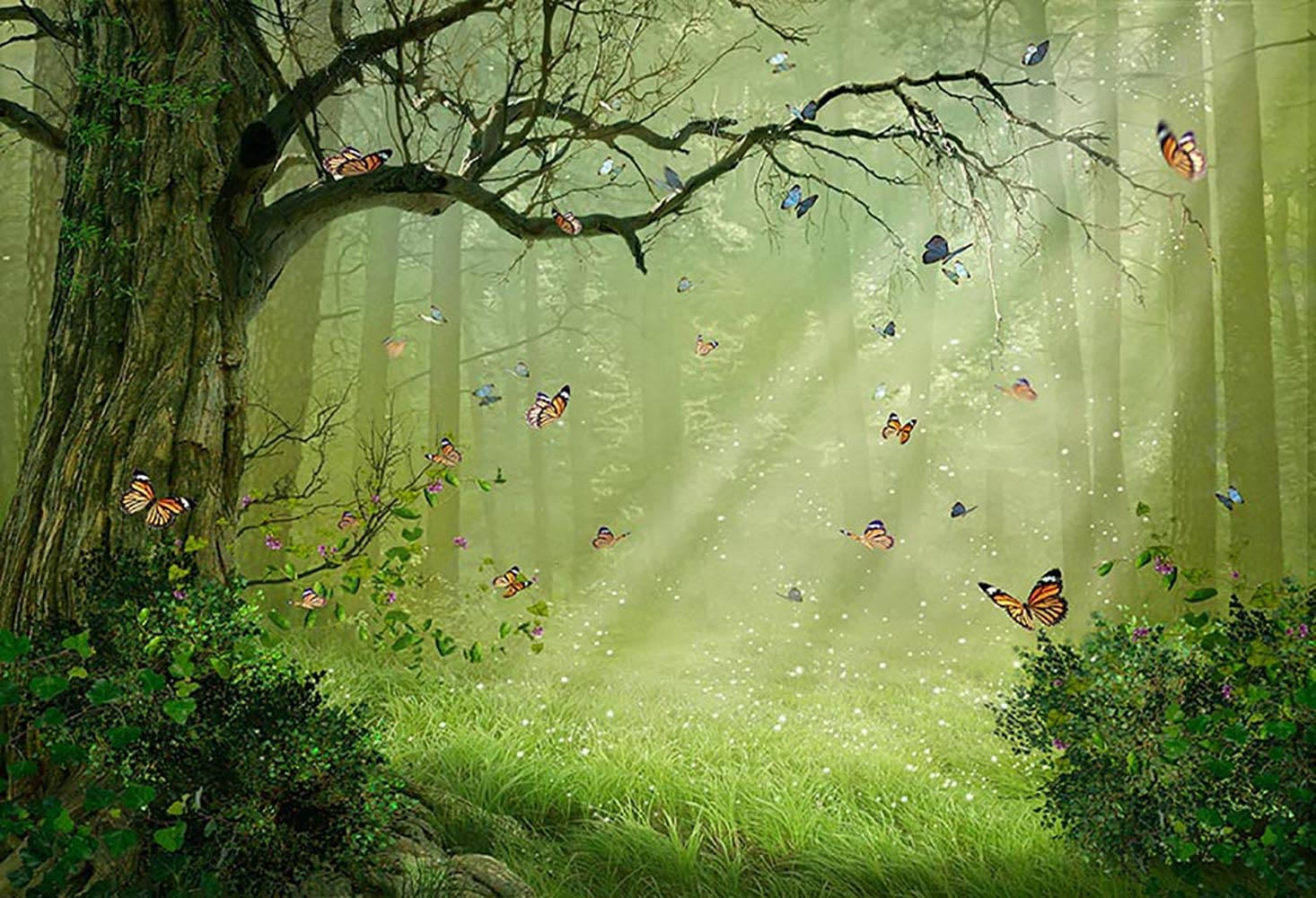 Kaleidoscope Of Butterflies In Enchanted Forest Wallpaper
