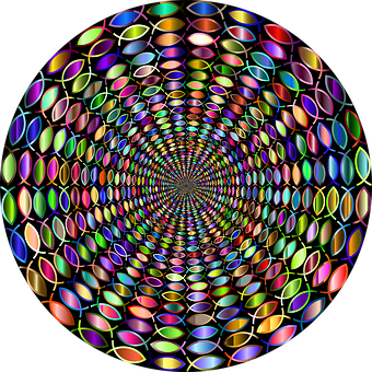 Kaleidoscopic Color Tunnel PNG