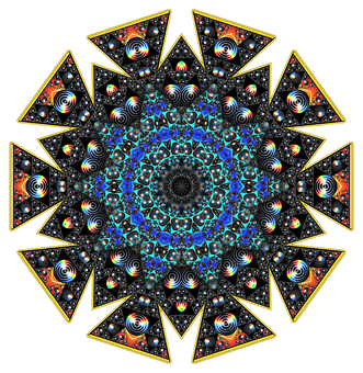 Kaleidoscopic Fractal Art PNG