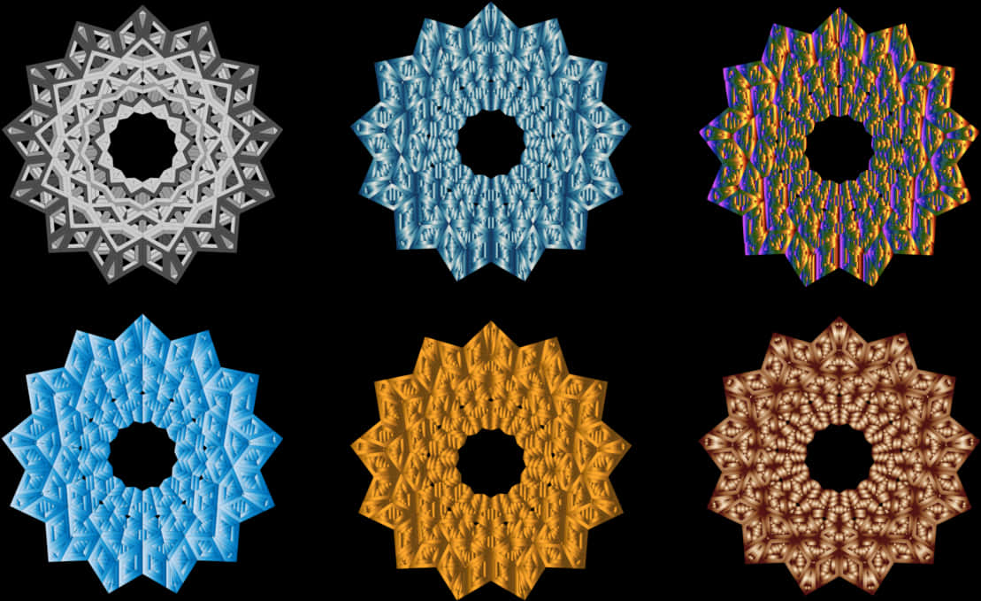 Kaleidoscopic_ Snowflake_ Patterns PNG