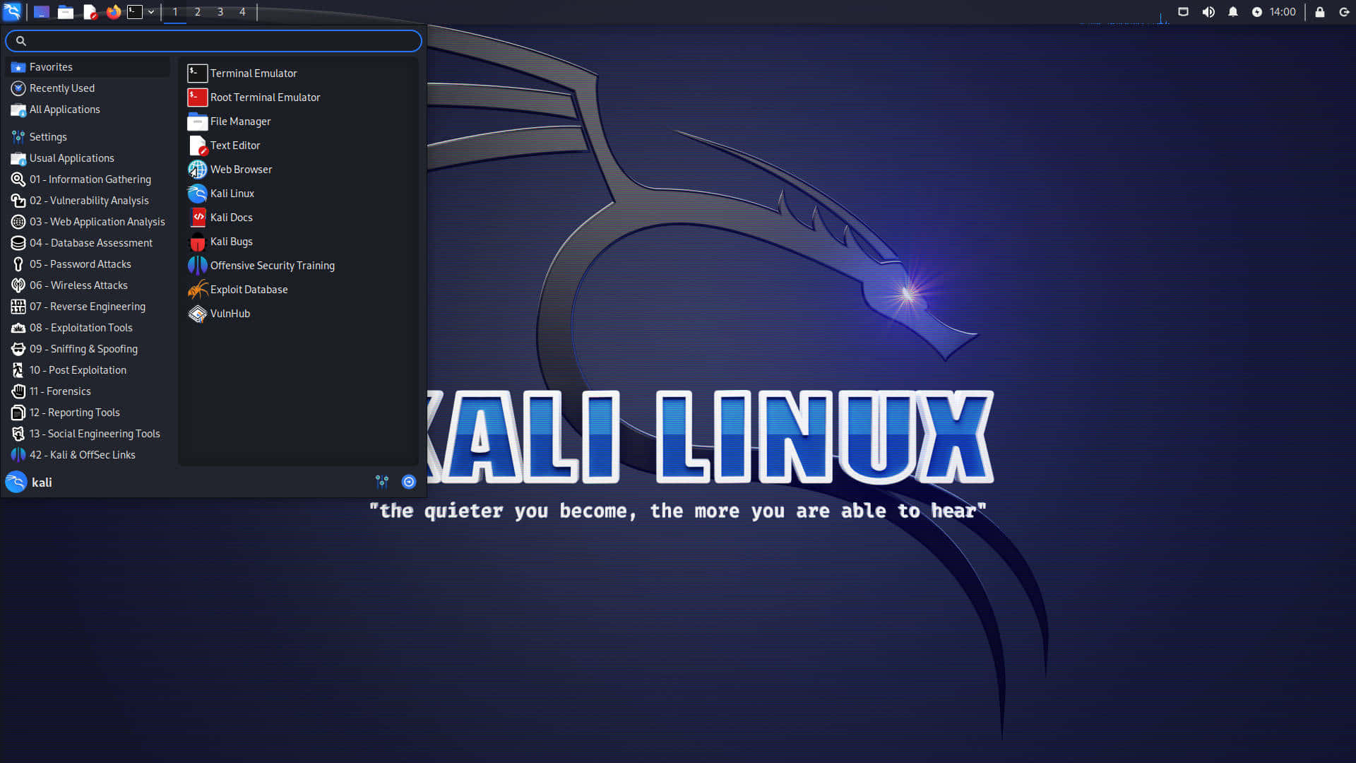 Kali Linux-billeder overtager din skærm.