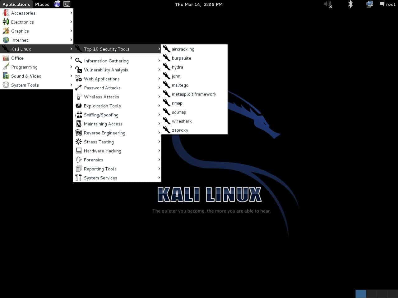 Smukke baggrundsbilleder af Kali Linux.