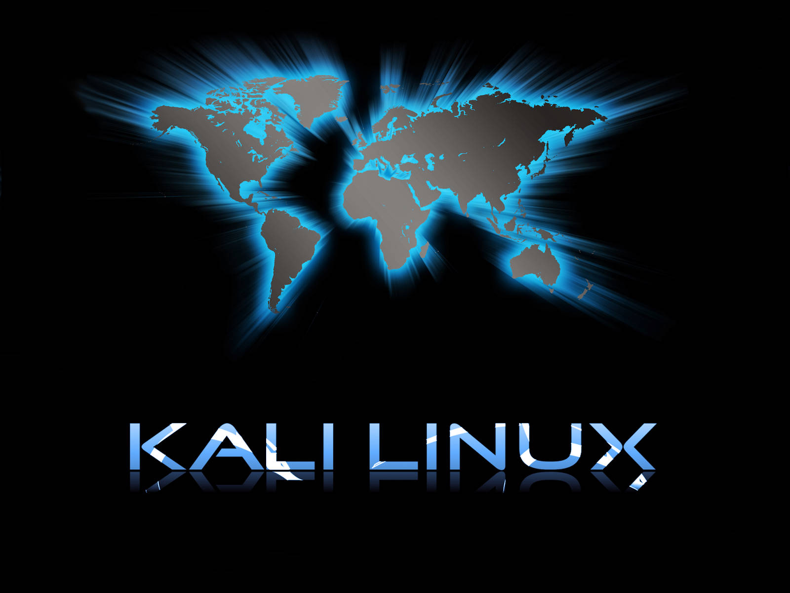 Kali Linux Desktop World Map Background