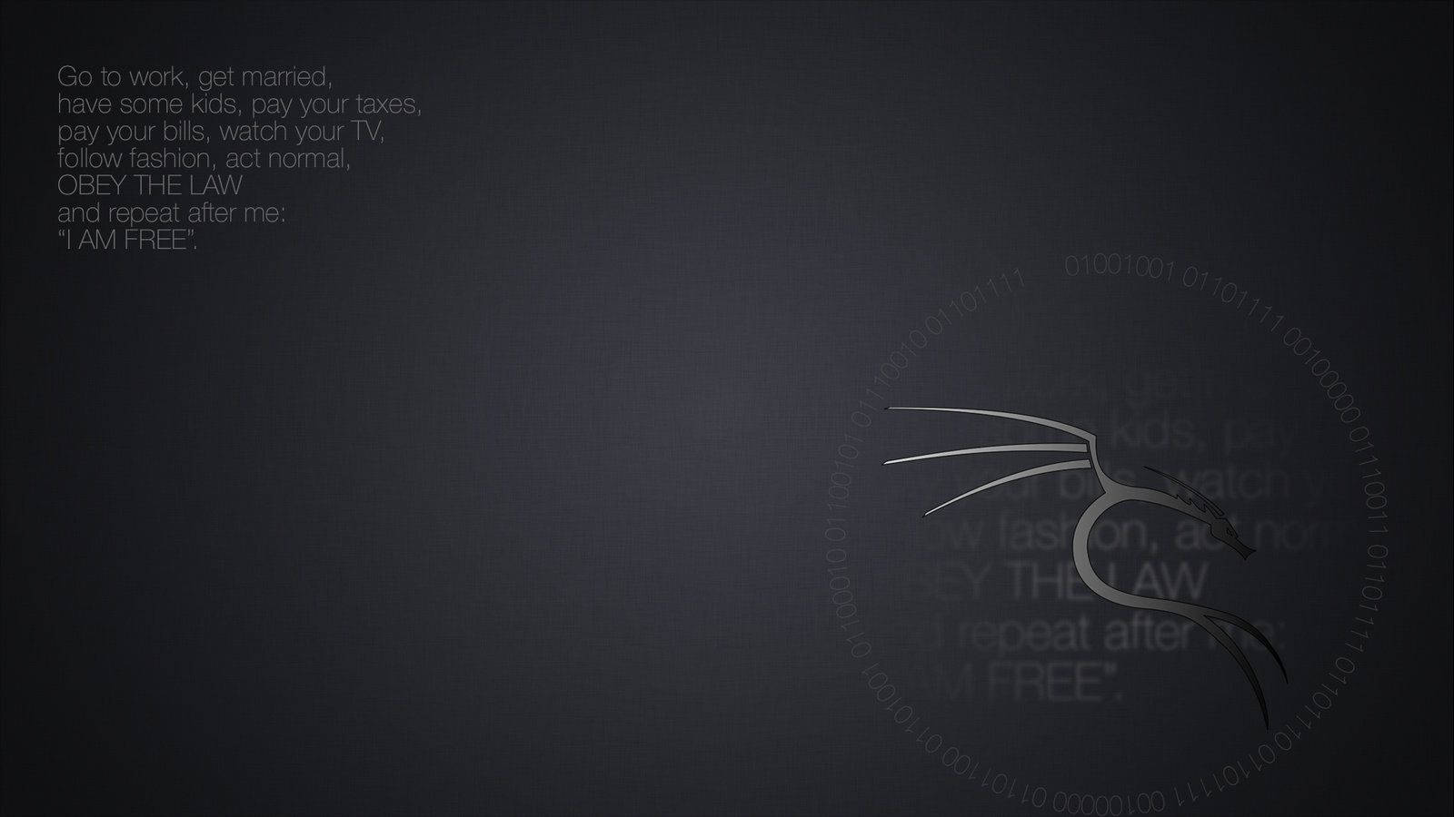 Kali Linux Dragon Grey Background
