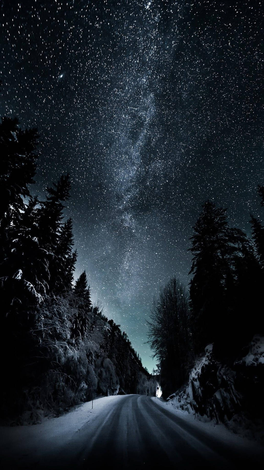 Kall Stjärnklar Natt Galax Iphone Wallpaper
