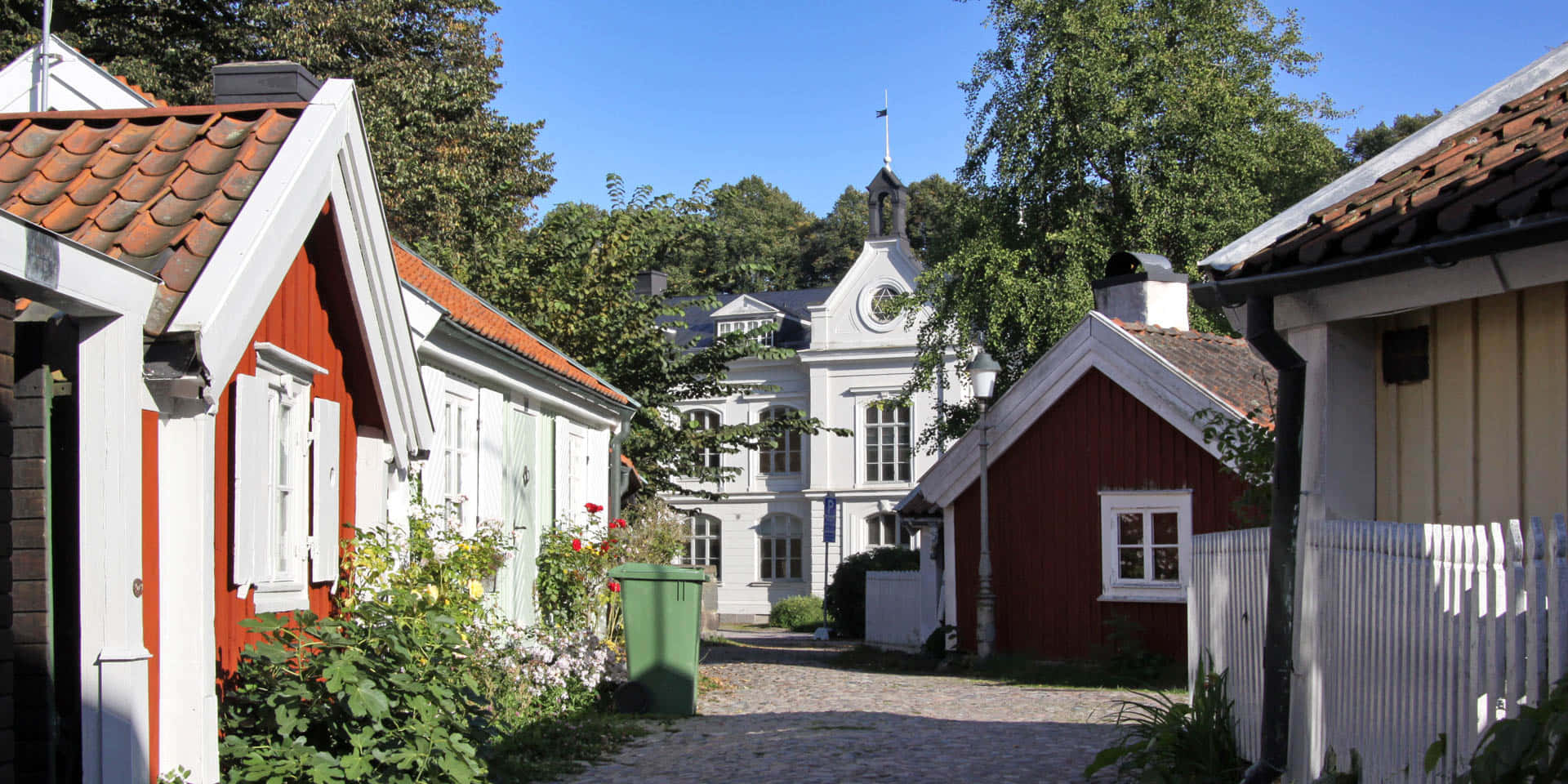 Kalmar Sweden Traditional Houses Wallpaper
