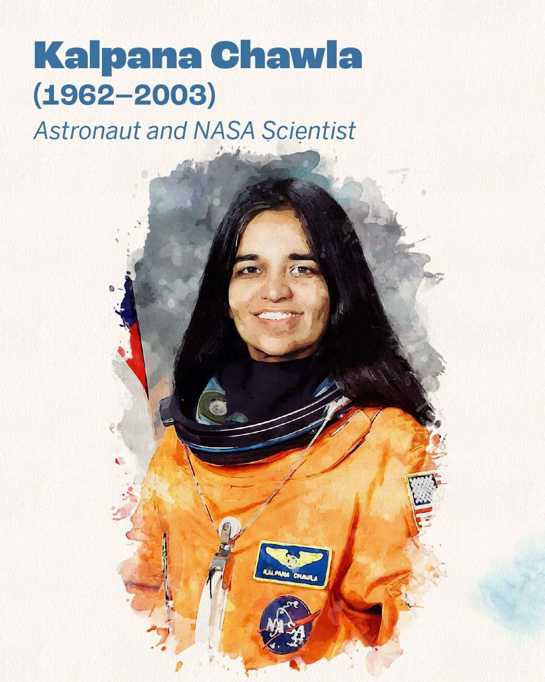 Potret Cat Air Astronot Kalpana Chawla N A S A Ilmuwan Wallpaper