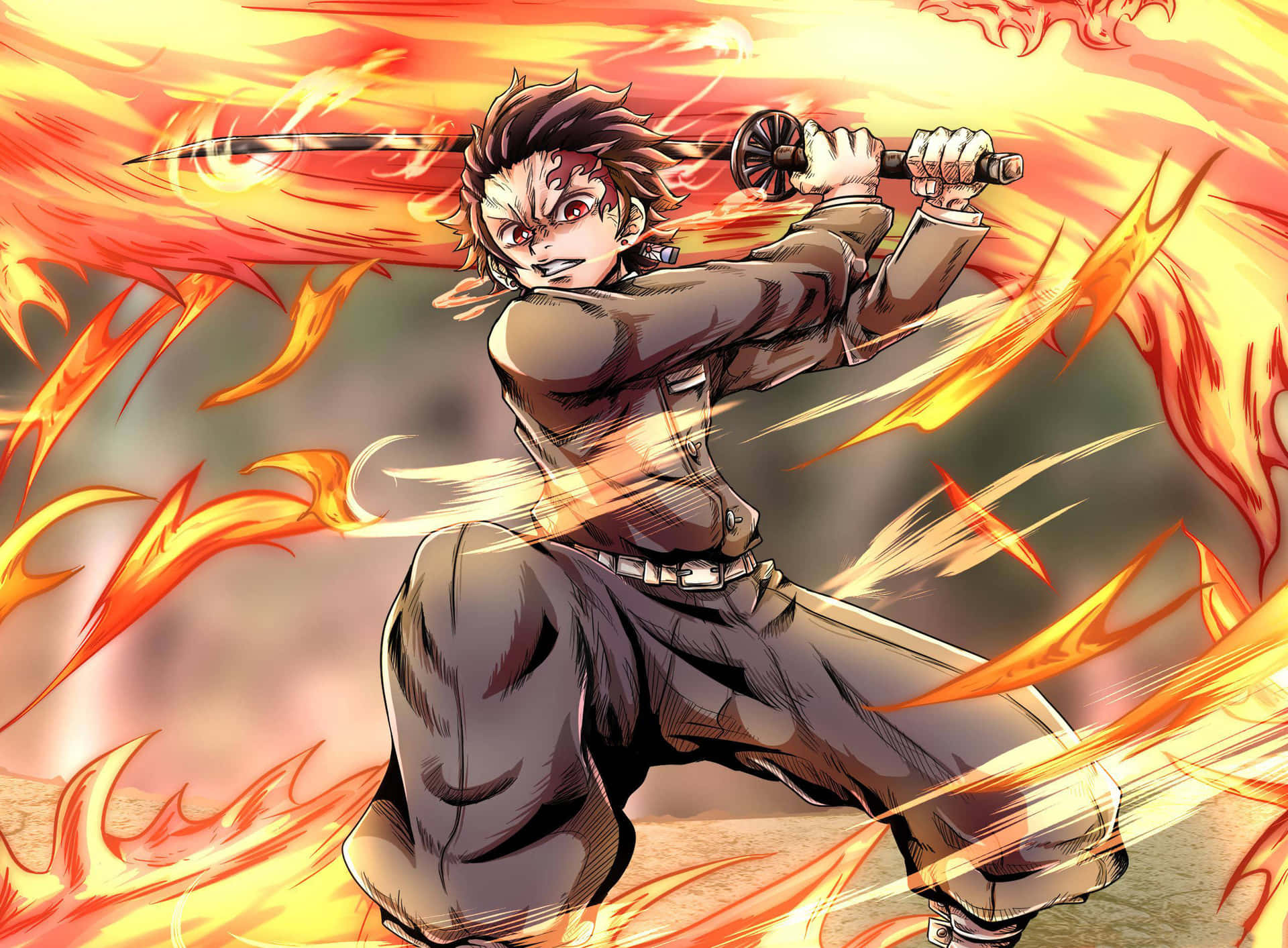 Kamado Demon Slayer Sword Fire Pfp Wallpaper