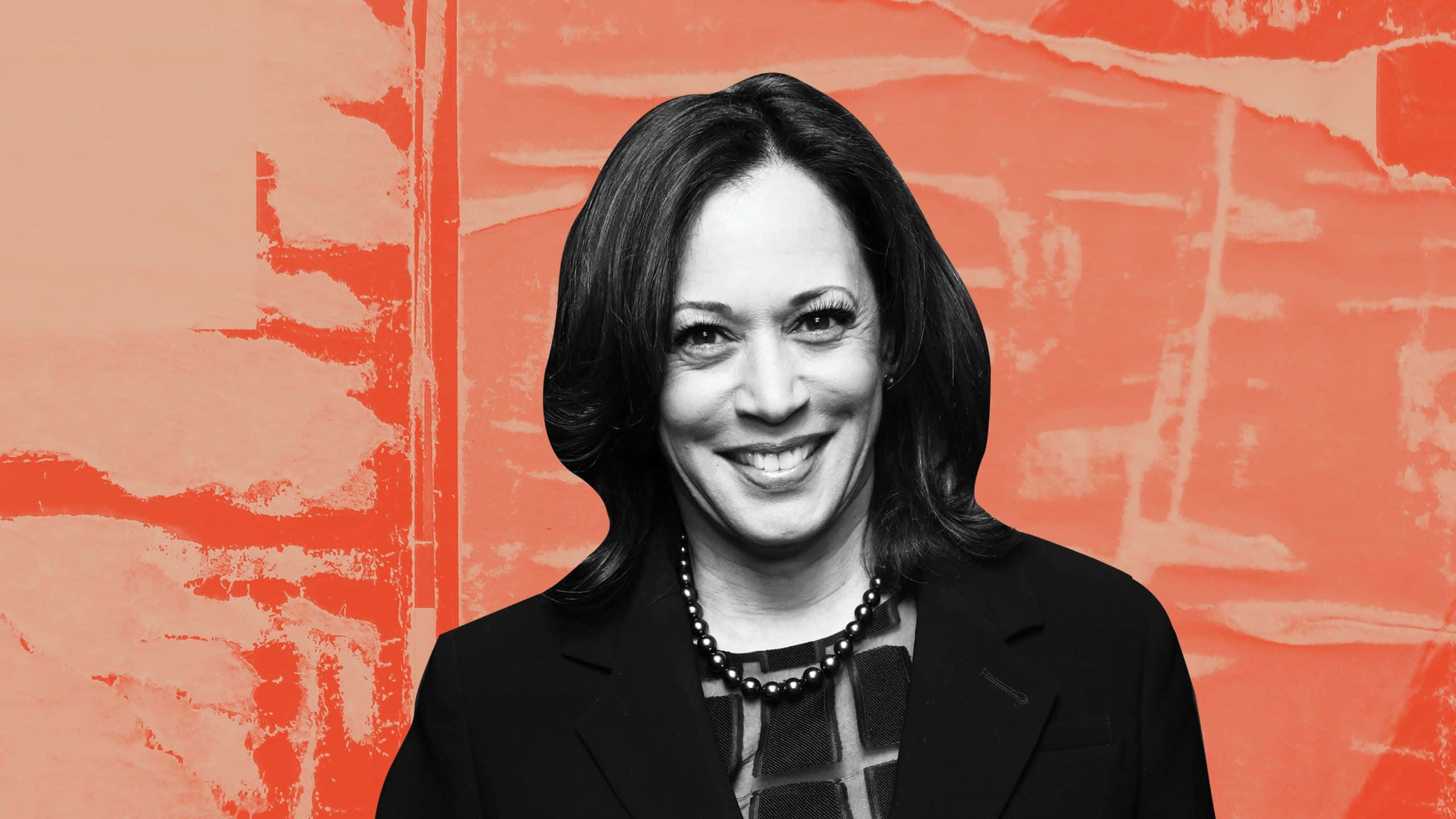 Kamala Harris Smiling in a Confident Pose