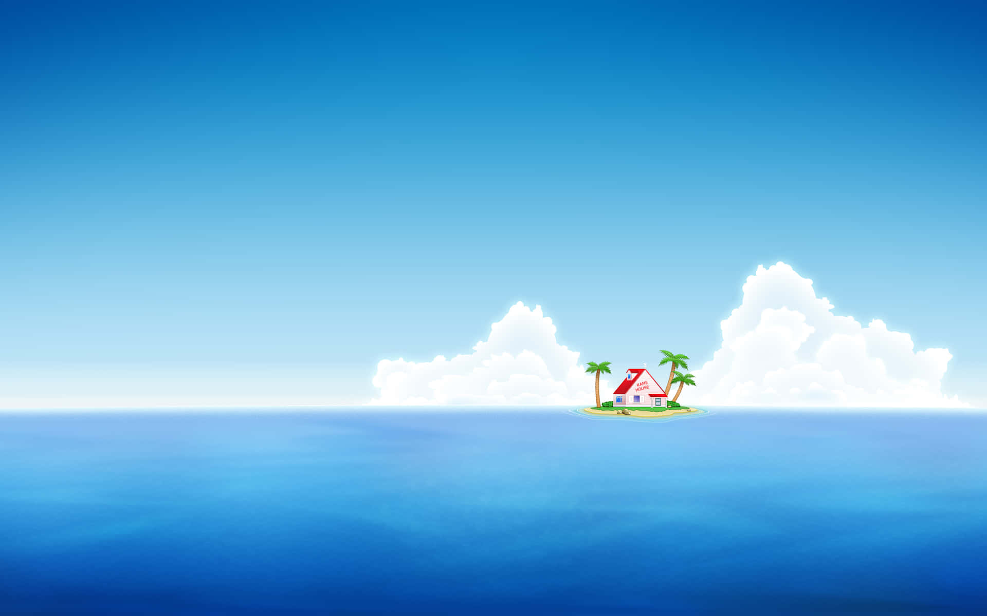 A Small Island With A Palm Tree In The Ocean Wallpaper