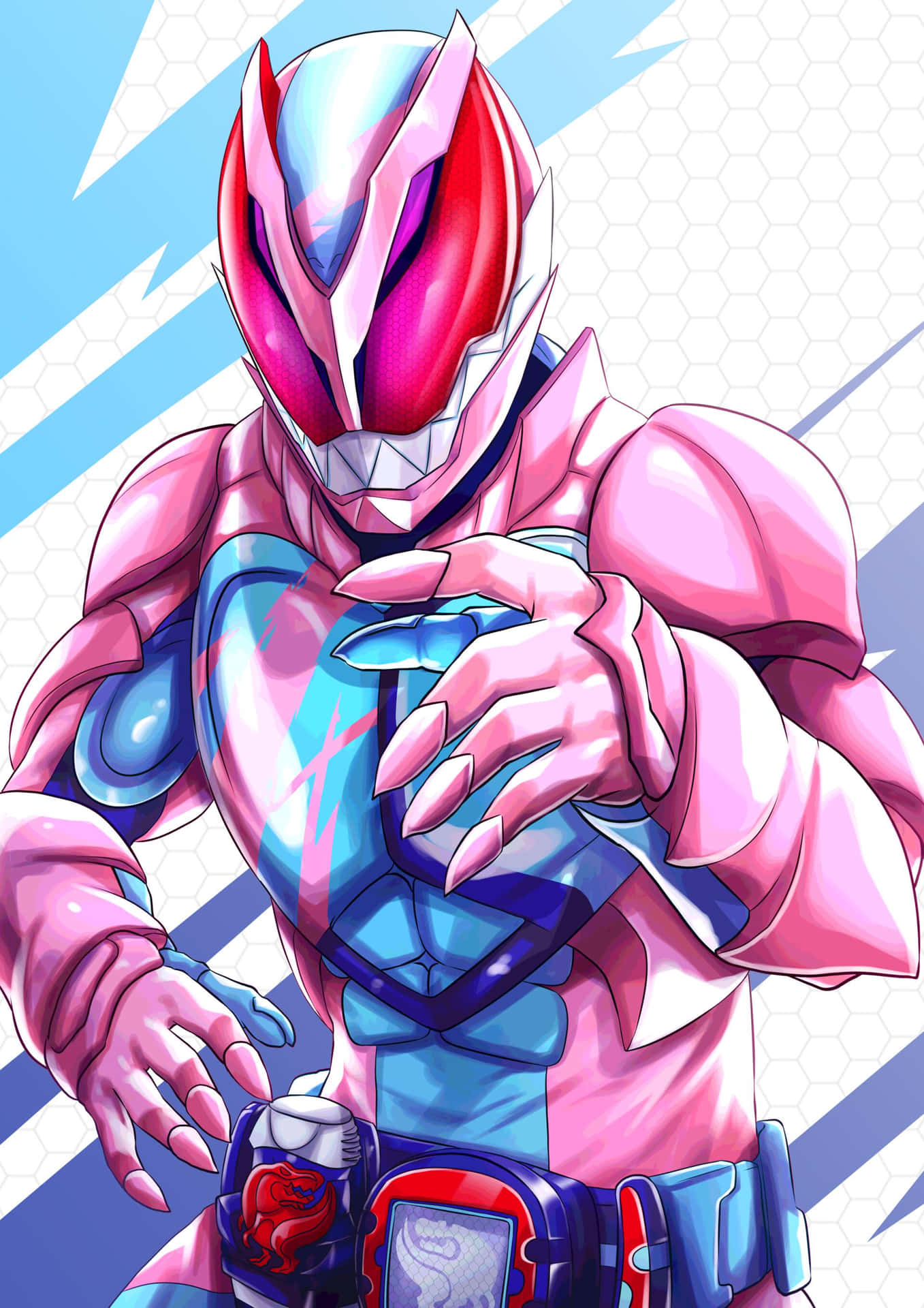 Download Kamen_ Rider_ Pink_ Armor_ Illustration Wallpaper | Wallpapers.com