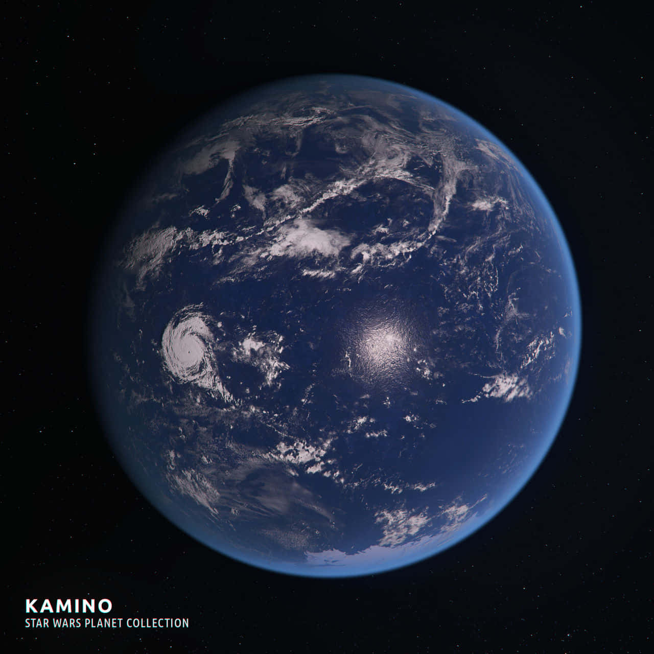A Breathtaking View of the Stormy Kamino Planet Wallpaper