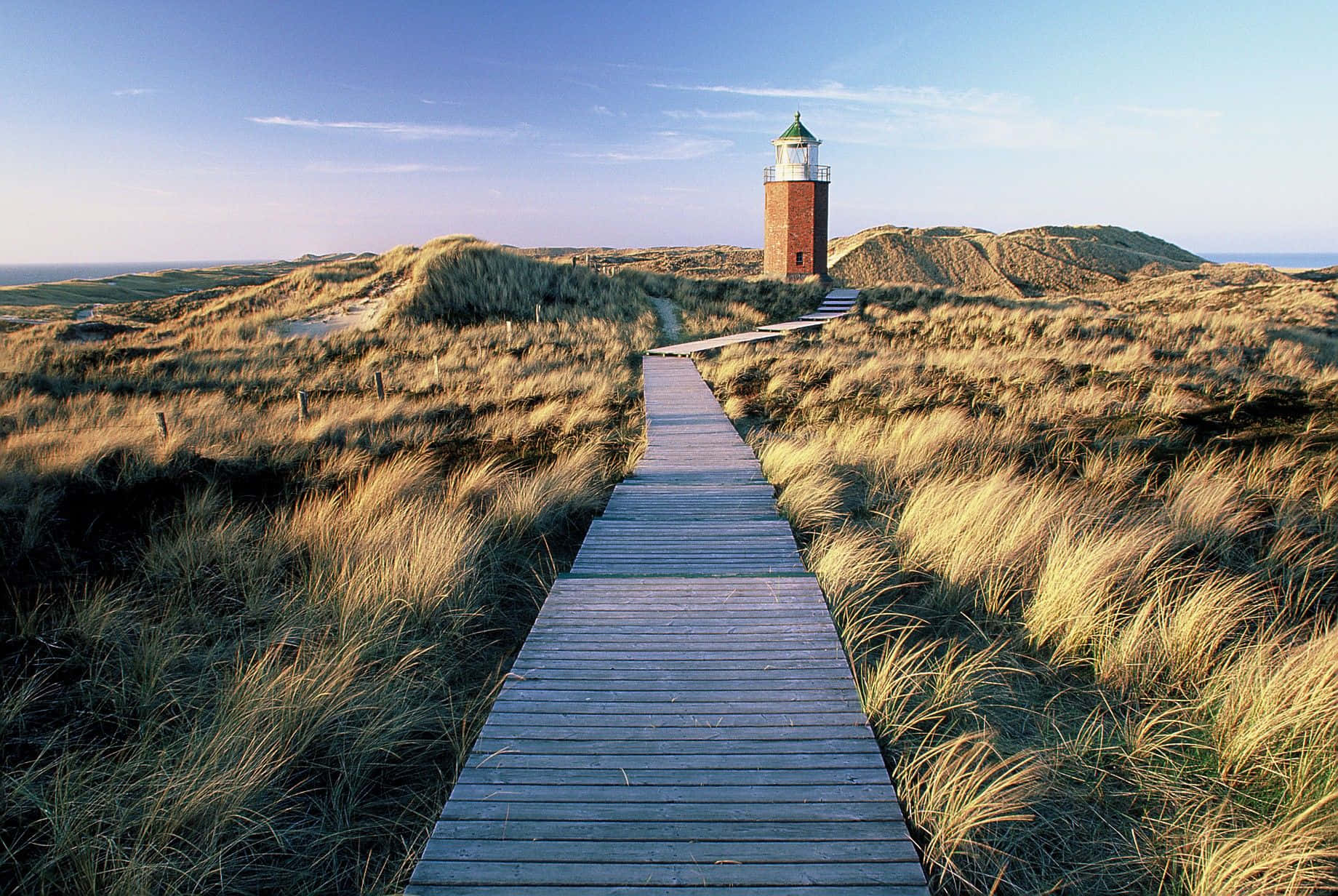 Kampen Lighthouse Pathway Dunes Wallpaper