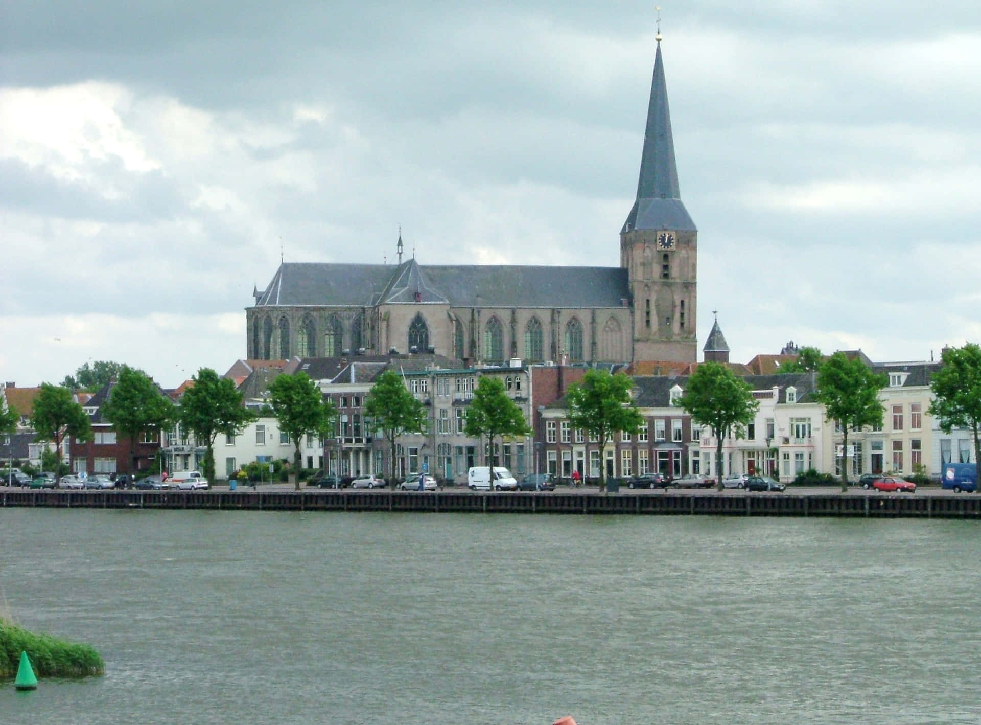 Kampen Skylinewith Bovenkerk Wallpaper