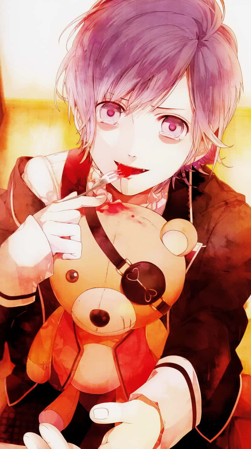 Kanato Sakamaki Con Oso De Peluche Fondo de pantalla