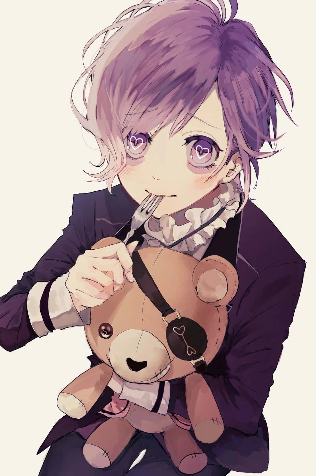 Kanato Sakamaki Con Osito De Peluche Fondo de pantalla