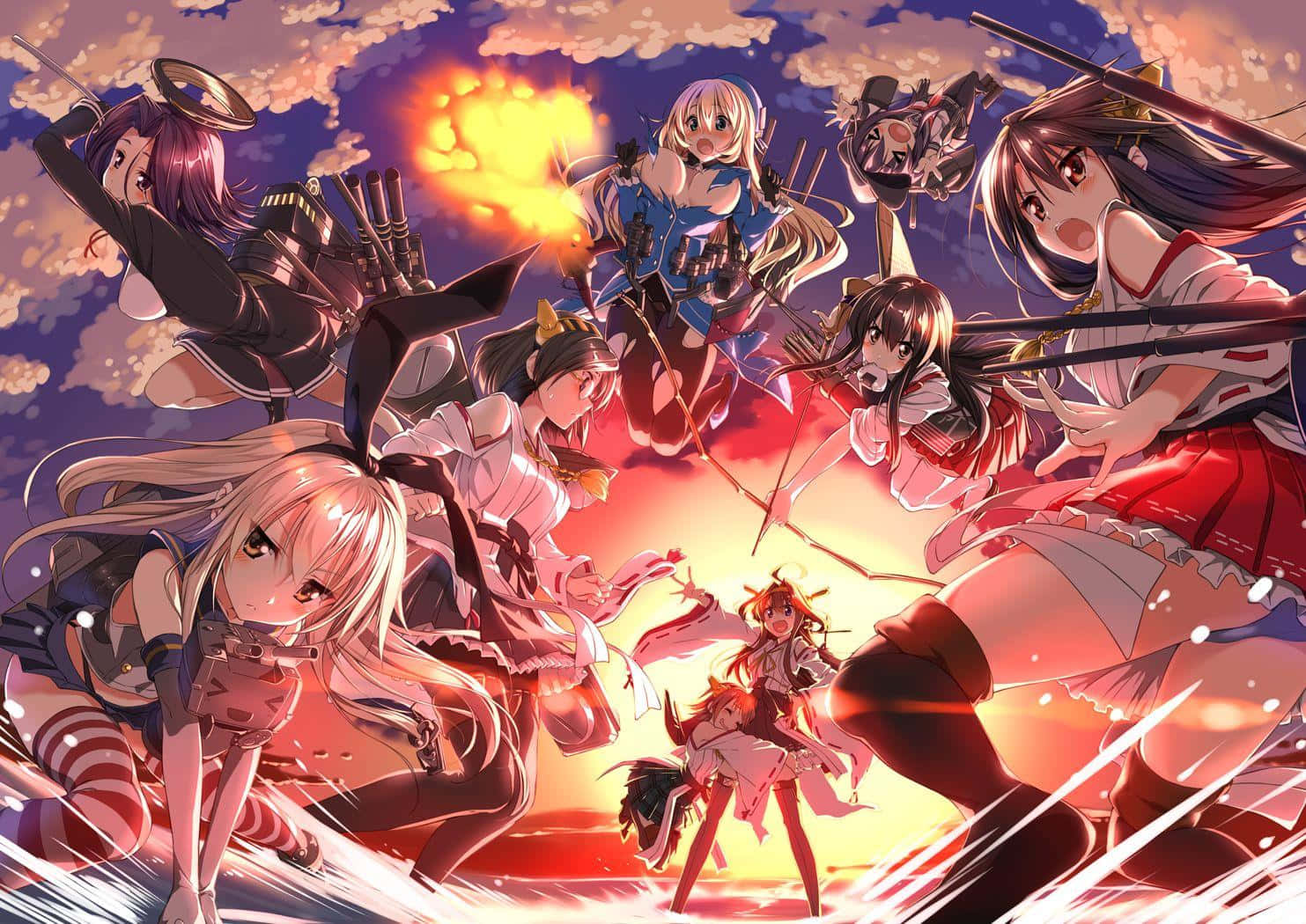 Navigate the Seas With the Kancolle Fleet Wallpaper