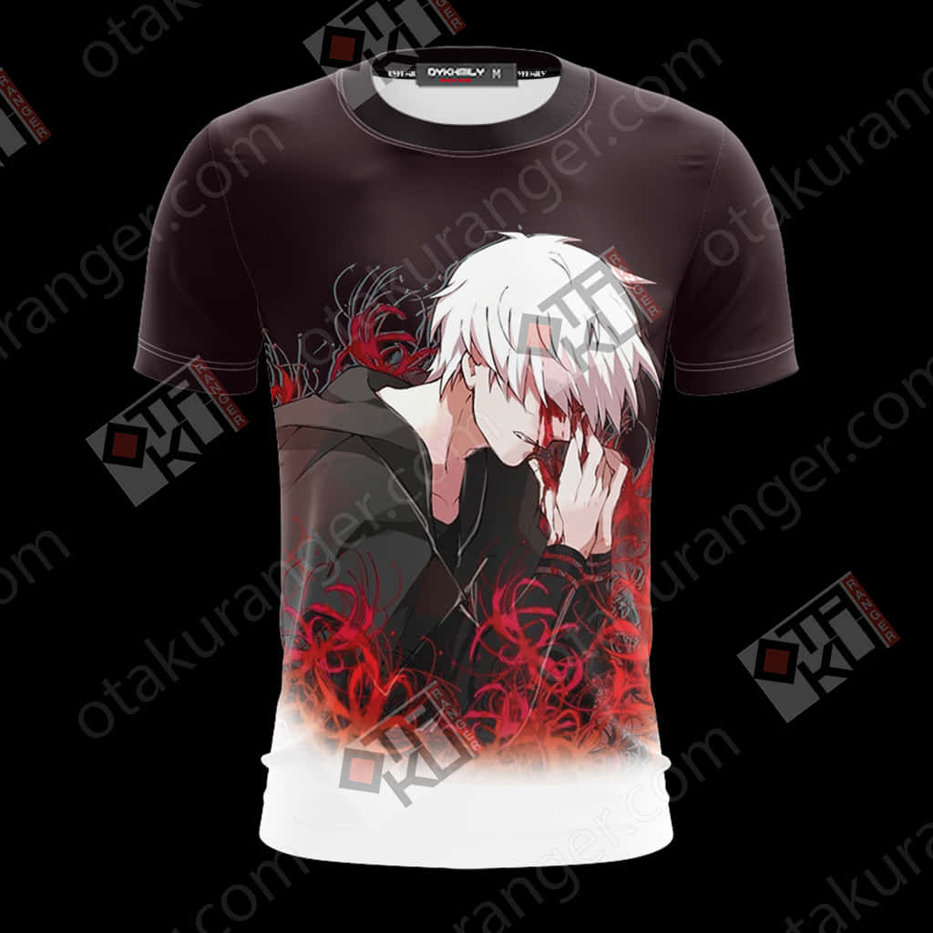 Kaneki Anime Character T Shirt Design PNG