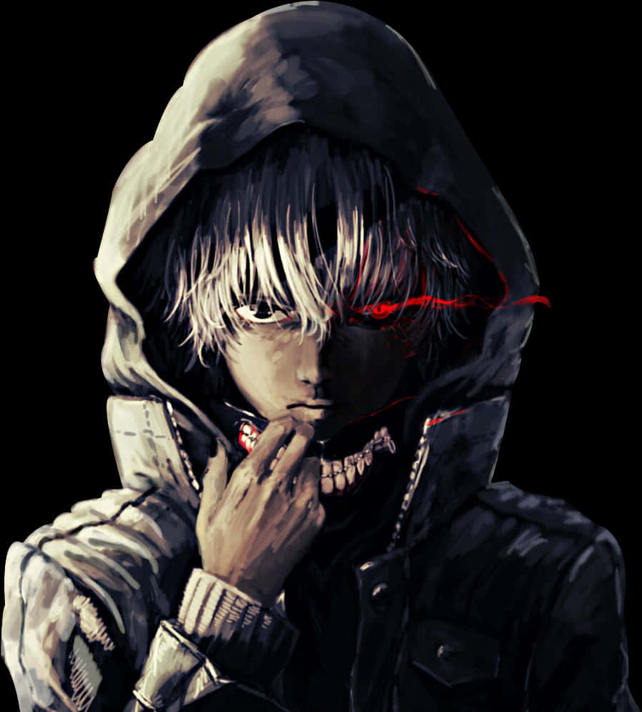 Kaneki Ken Hooded Ghoul Artwork PNG