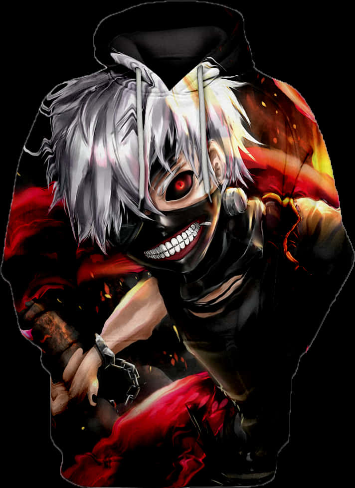 Kaneki Ken Tokyo Ghoul Hoodie Design PNG