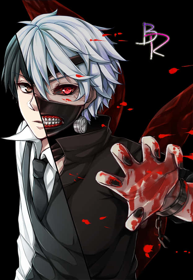 Kaneki Ken Transformed Anime Artwork PNG