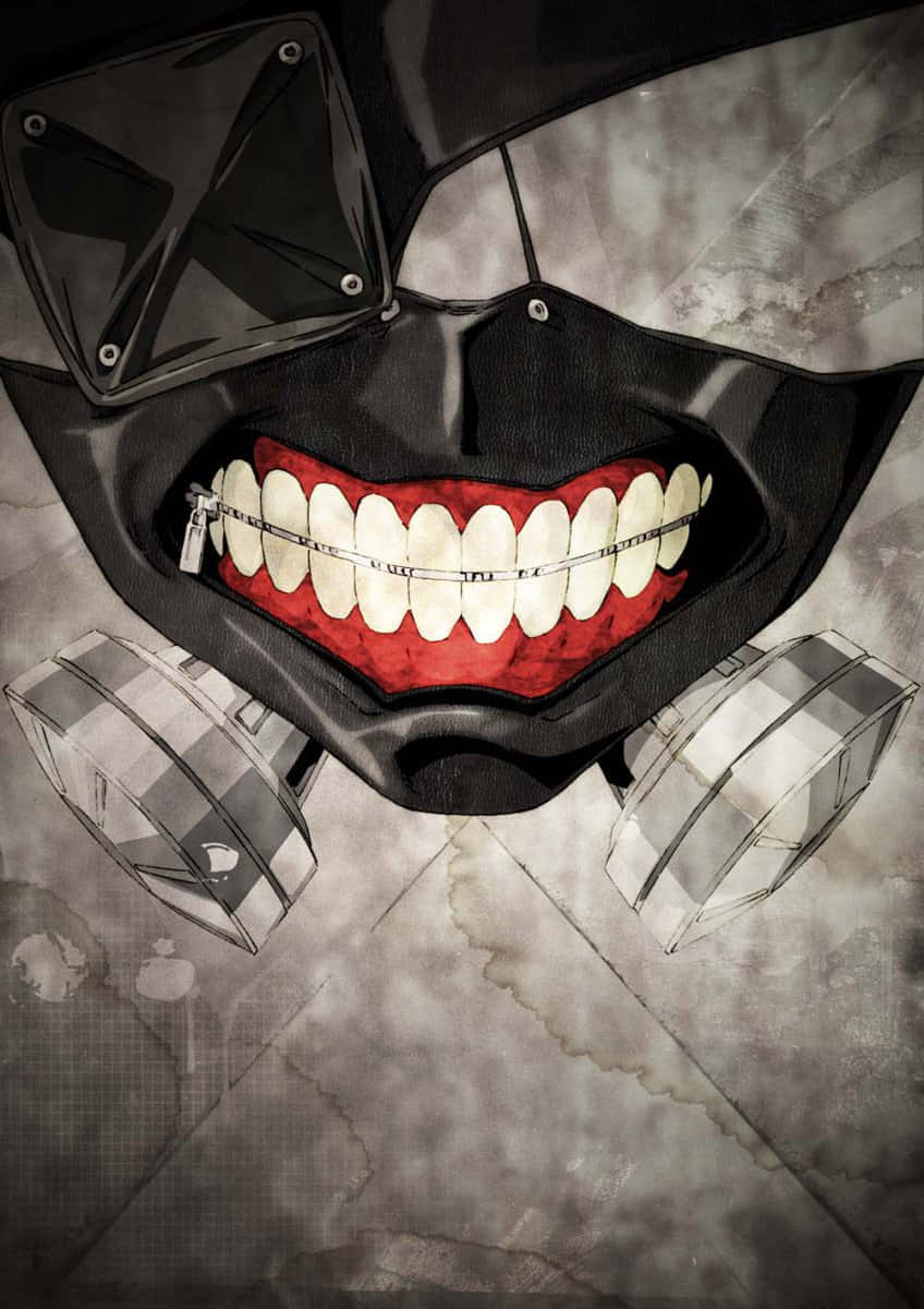 Kaneki’s iconic mask – the symbol of strength, resilience and transformation. Wallpaper