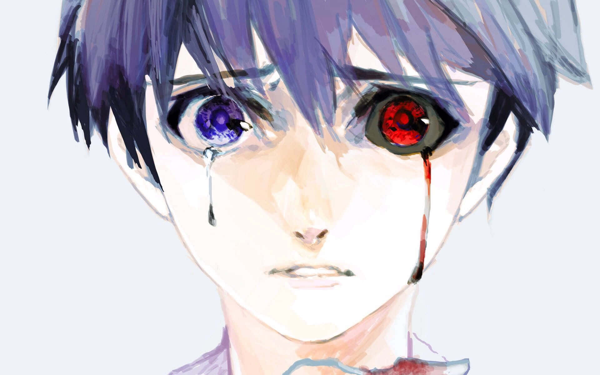 Kaneki,triste Pintura Digital De Anime. Fondo de pantalla