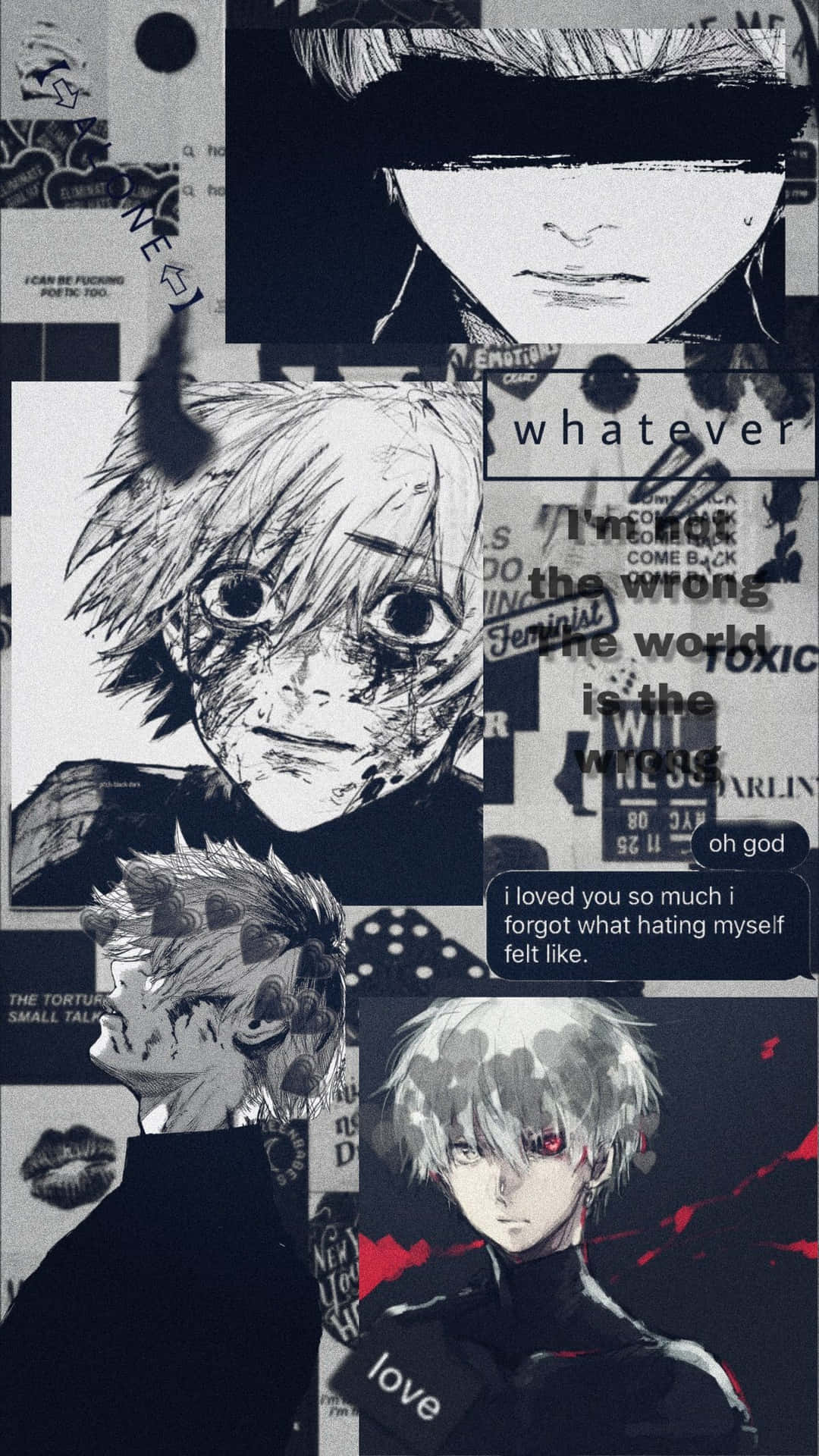Ken Kaneki Æstetisk Anime Trist Tapet Wallpaper