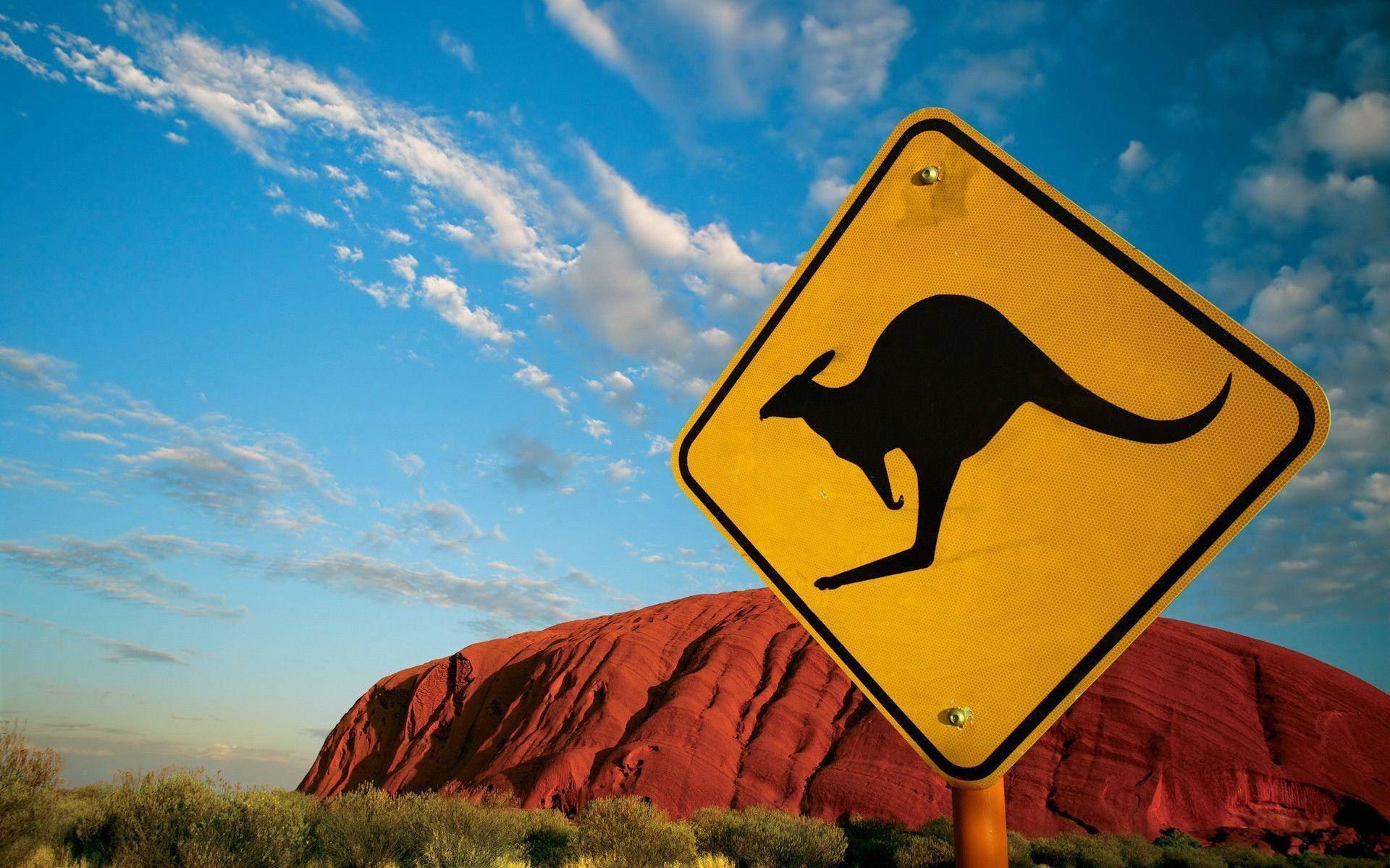 Kangaroo Road Sign Wallpaper
