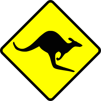 Kangaroo Road Sign Warning PNG