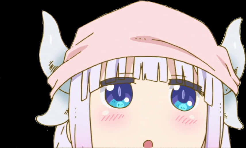 Kanna Curious Glance Anime Character PNG