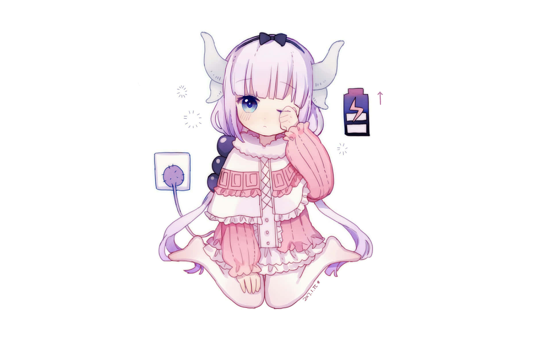 A Girl With Horns And A Cell Phone Wallpaper