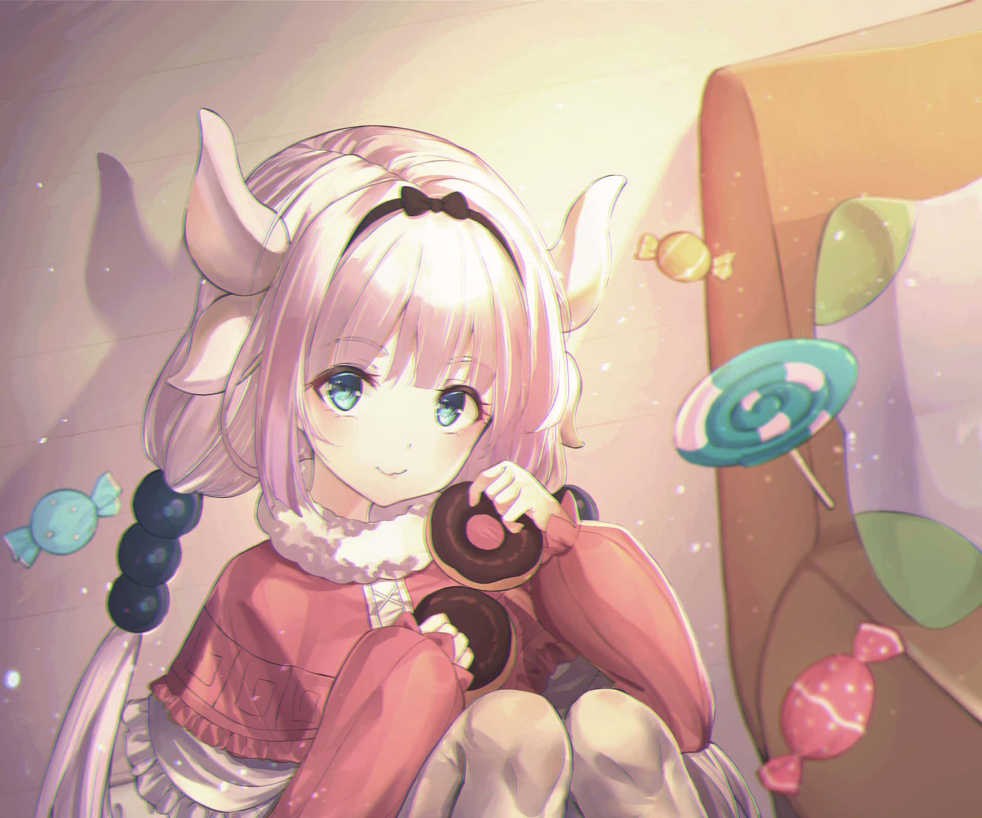 "Welcome to the Fun and Colorful World of Kanna Kamui!" Wallpaper