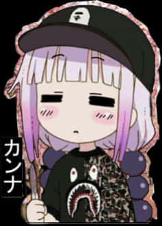 Kanna_ Camouflage_ Cap_ Anime_ Character PNG