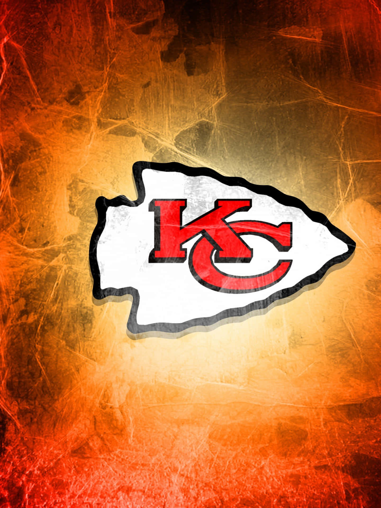 Kansas City Chiefs Logo on Red Gradient Background
