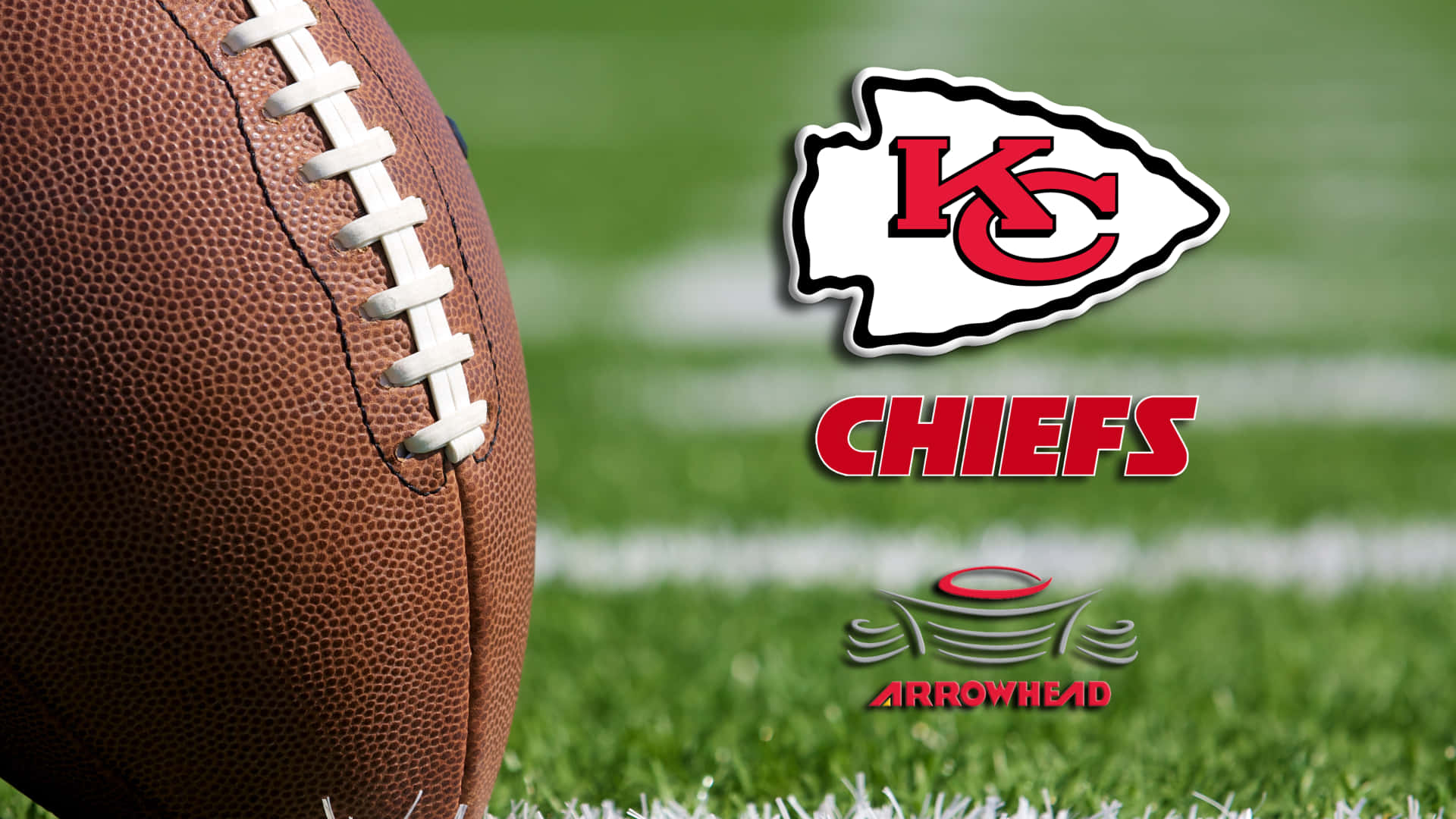 Kansas Chiefs Logo On The Field With A Football Wallpaper