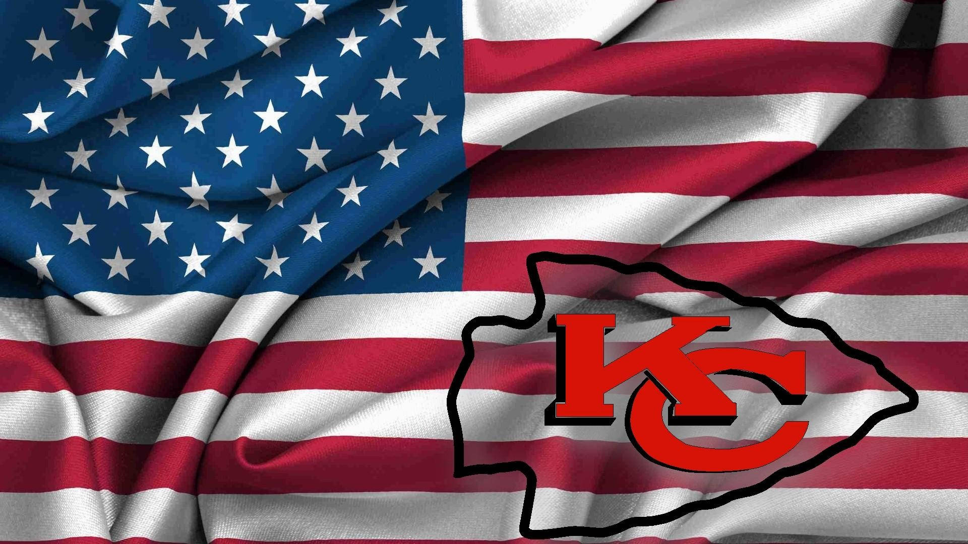 Logo Dei Kansas City Chiefs Sulla Bandiera Sfondo