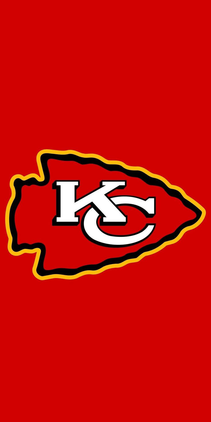 The vibrant logo of Kansas City Chiefs displayed on a red background. Wallpaper
