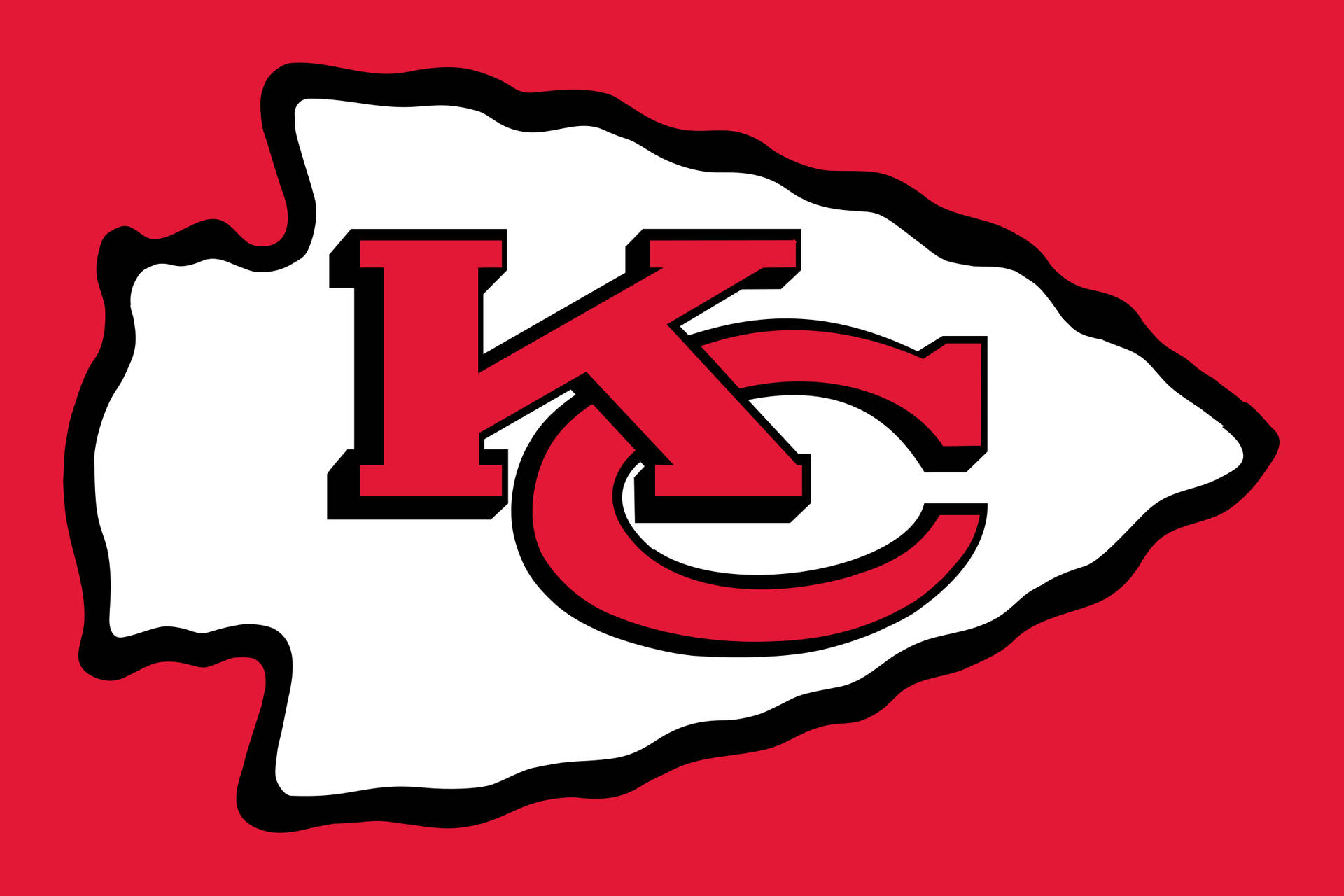 Bold Red and Gold Logo of Kansas City Chiefs Wallpaper