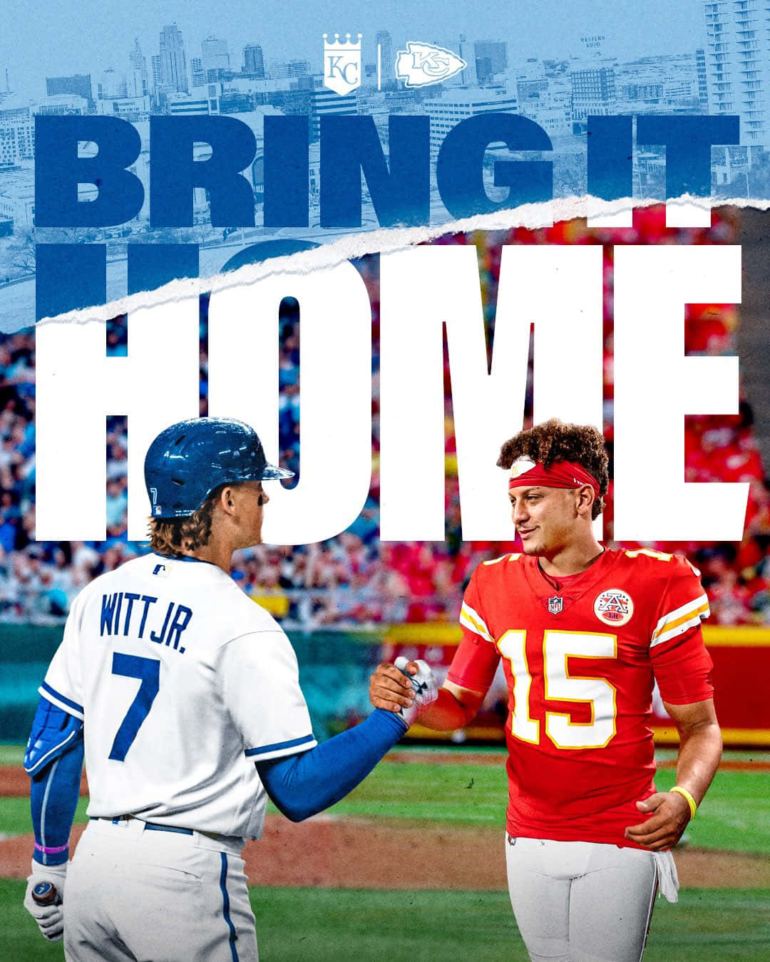 Kesatuan Olahraga Kansas City Bobby Witt Jr Dan Patrick Mahomes Wallpaper