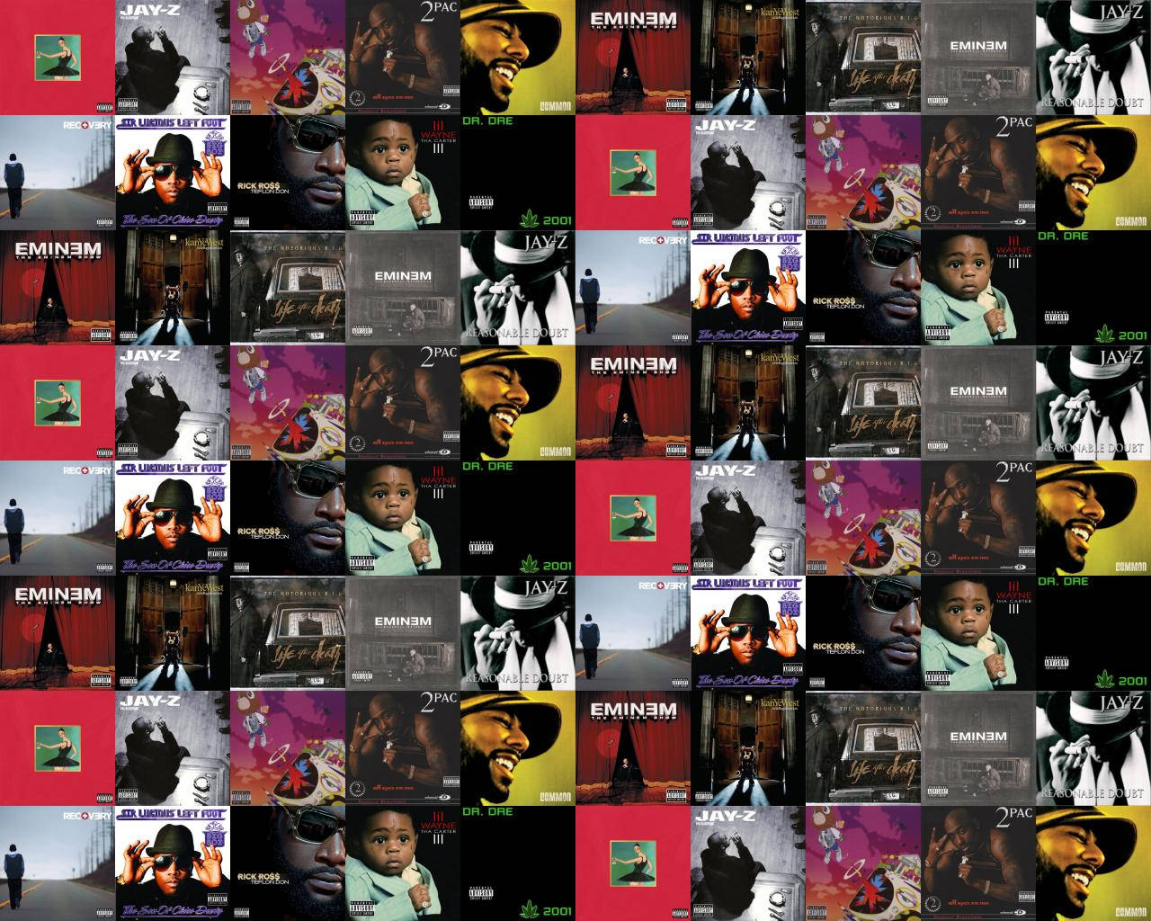 Ilrapper Kanye West Mette In Mostra La Sua Musica Creativa E Senza Genere Definibile Sulla Copertina Del Suo Album. Sfondo
