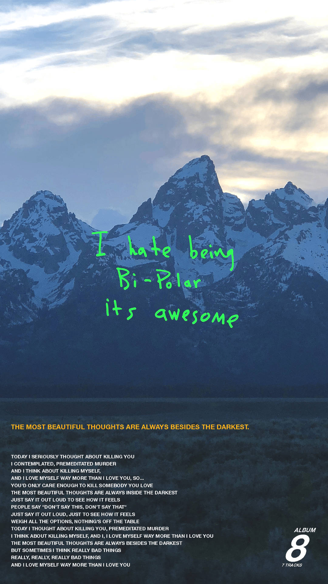 Kanye West Album Cover Mountains Wallpaper