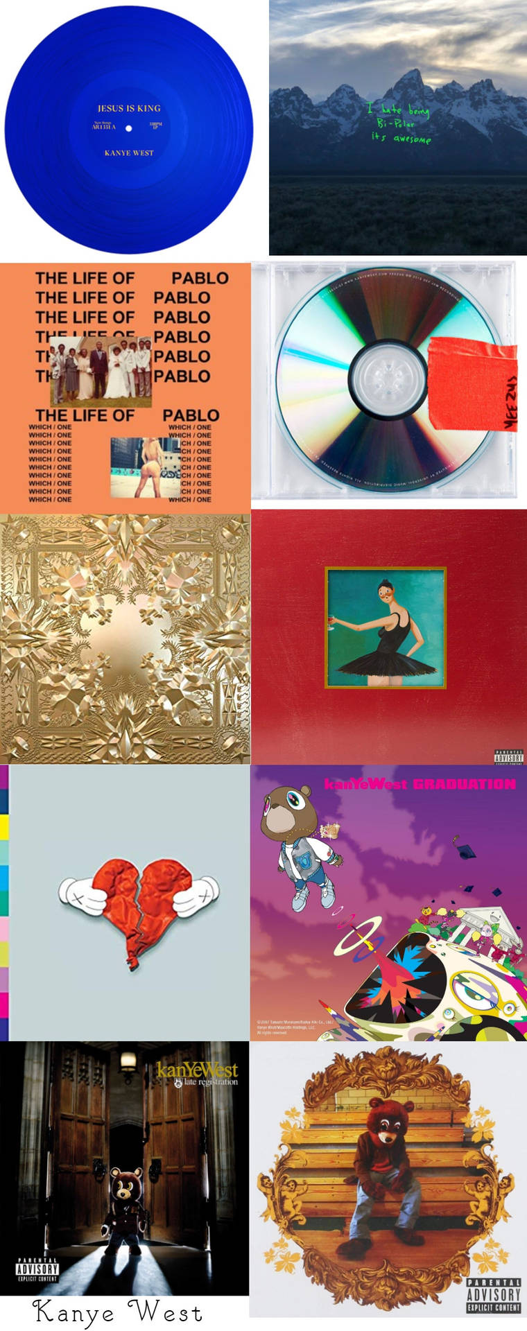 Kanye West Album Cover Compilation Wallpaper
