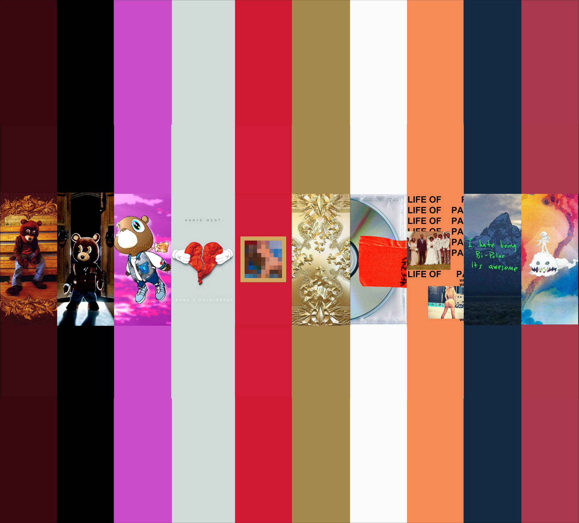Collagede Portadas De Álbumes De Kanye West Fondo de pantalla