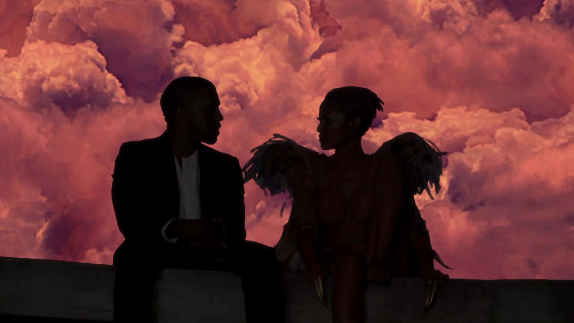 Kanye West Angelic Encounter Silhouette Wallpaper