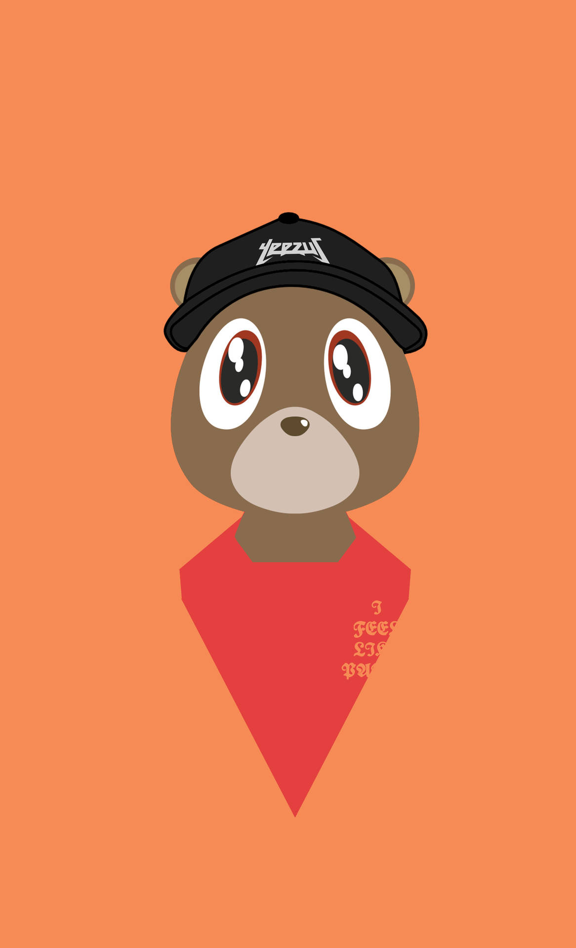 Kanye West Bear Orange Aesthetic Background