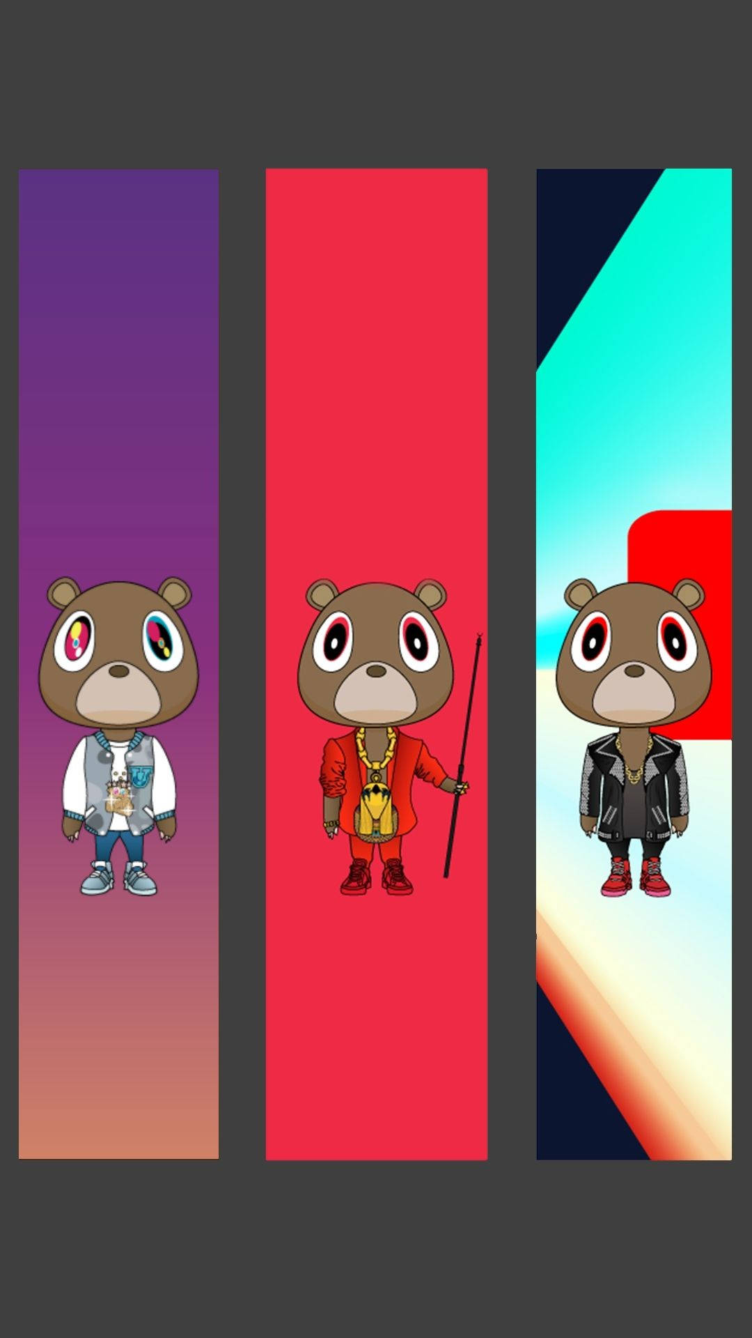 Kanye West Bear Split-screen Outfits Wallpaper