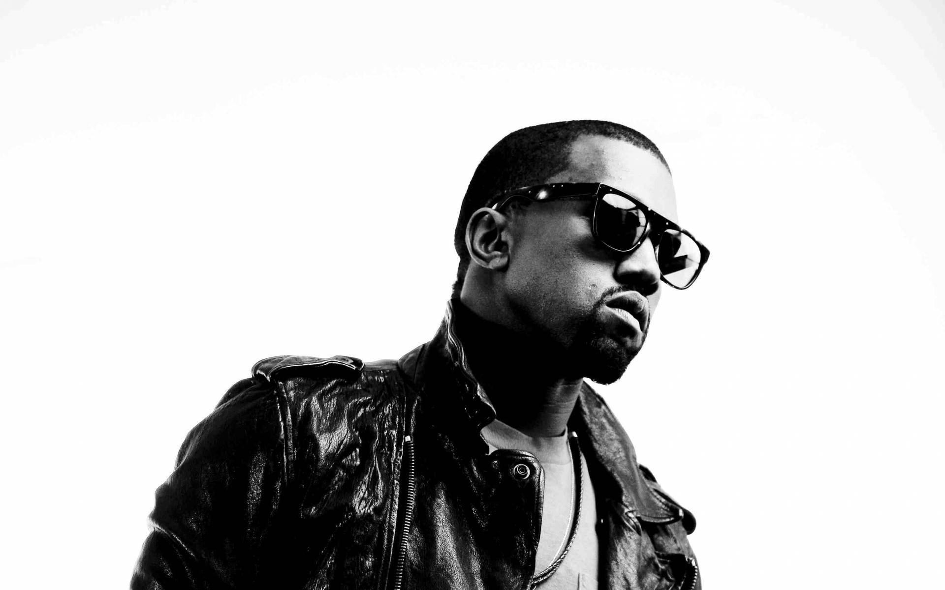 Kanye West Black And White Photograph Wallpaper