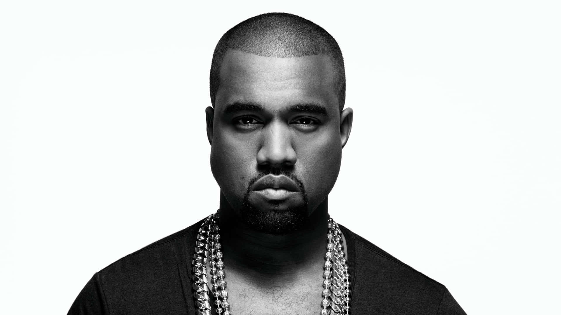 Kanye West Blackand White Portrait Wallpaper