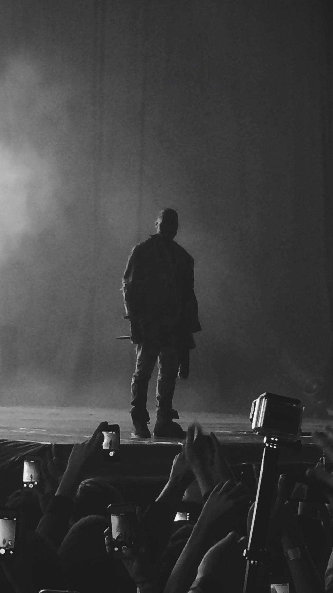 Kanye West Greyscale Photograph Background